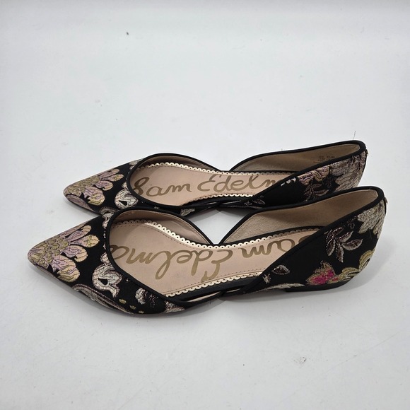 Sam Edelman Flats D'Orsay Rena Slipper Floral Embroidered Fabric WM Sz 7M - Picture 3 of 6